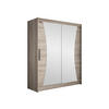 SCHWEBETÜRENSCHRANK Westa IX - Silberfarben/Trüffeleichefarben, Holzwerkstoff/Metall (150/200/58cm) - MIRJAN24