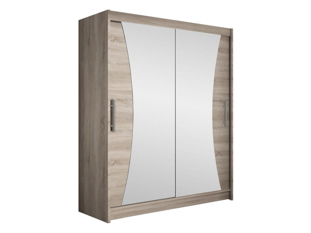 SCHWEBETÜRENSCHRANK Westa IX - Silberfarben/Trüffeleichefarben, Holzwerkstoff/Metall (150/200/58cm) - MIRJAN24