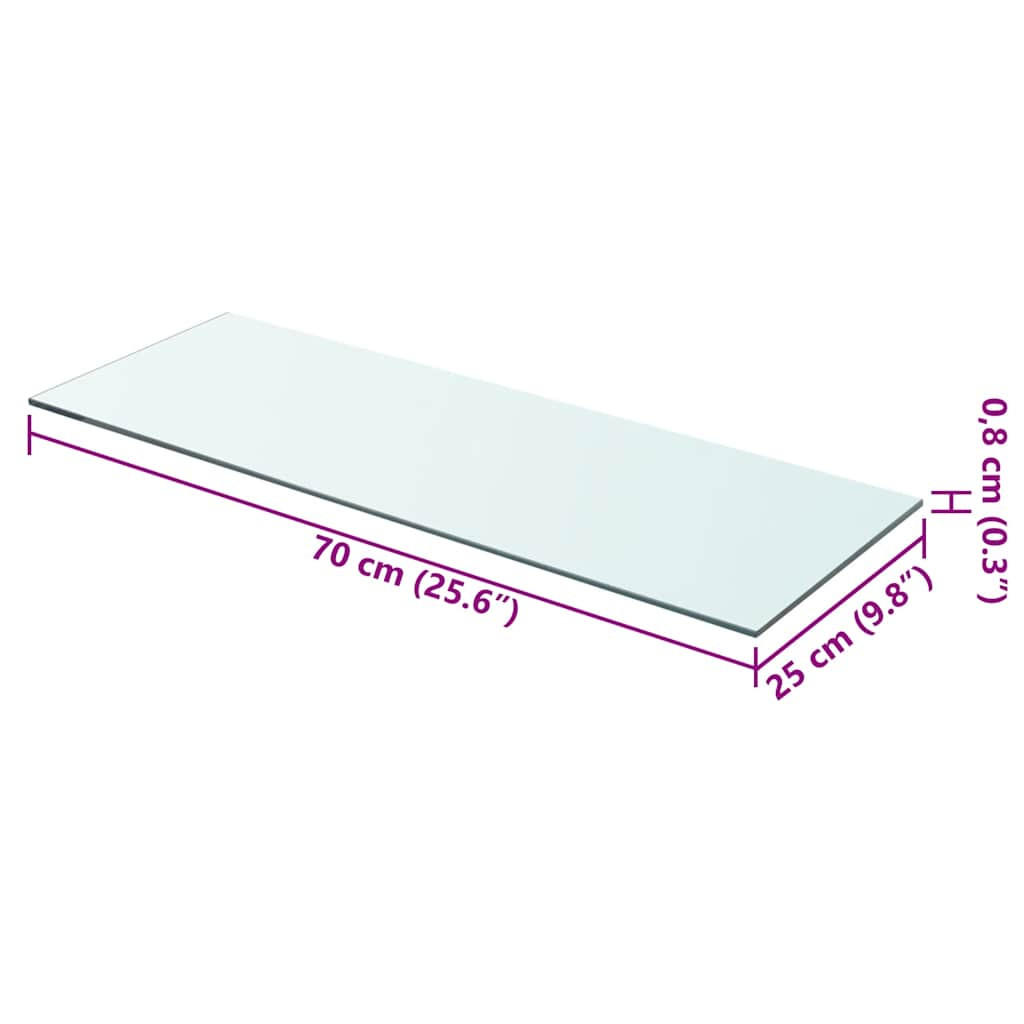 WANDBOARD 70/25/0,8 cm aus Glas Transparent - Transparent, Glas (70/0.8/25cm) - vidaXL