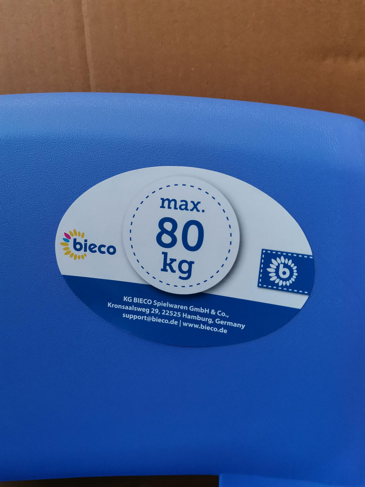 KINDERSTUHL bis 80 kg belastbar - Blau, Kunststoff (34/51.5/36cm) - Bieco Spielwaren