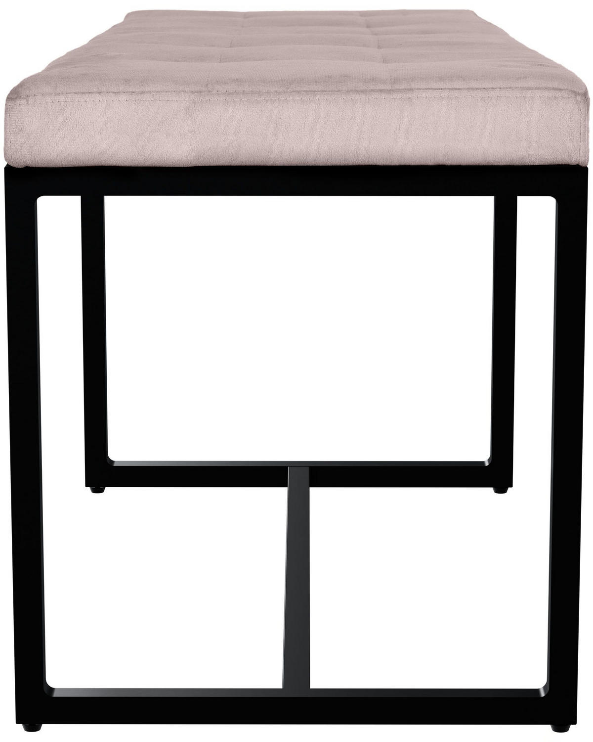 SITZBANK 100/40 cm Samt hellgrau - Hellgrau/Schwarz, Textil/Metall (100/48/40cm) - CLP