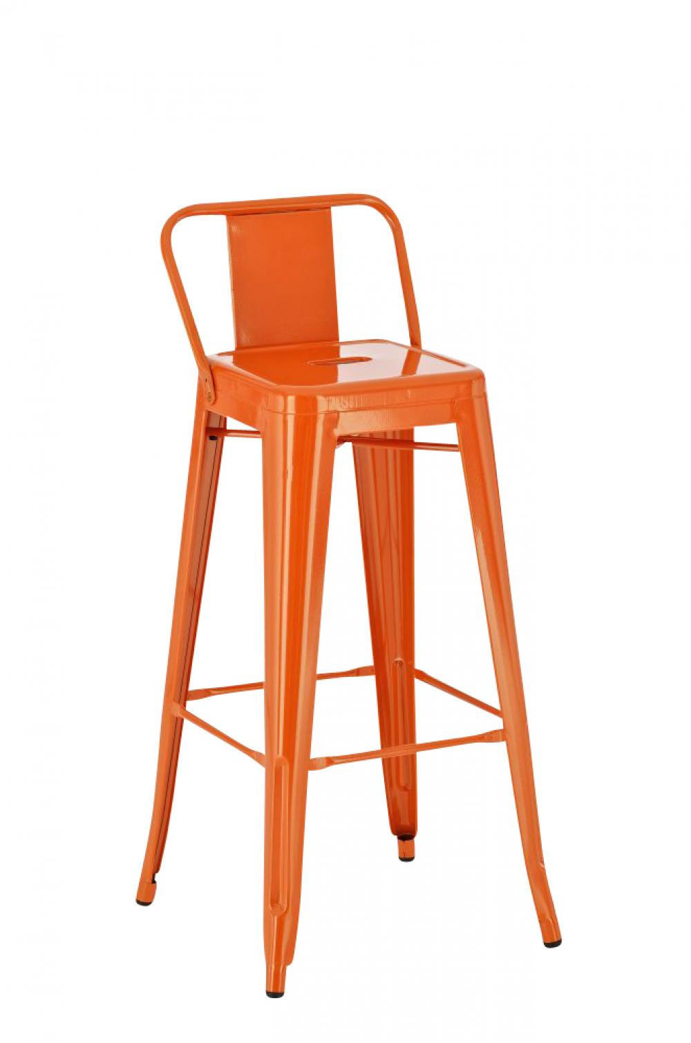 BARHOCKER Metall orange - Eukalyptusholzfarben/Orange, Metall (44/96/43cm) - CLP