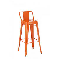 BARHOCKER Metall orange - Eukalyptusholzfarben/Orange, Metall (44/96/43cm) - CLP