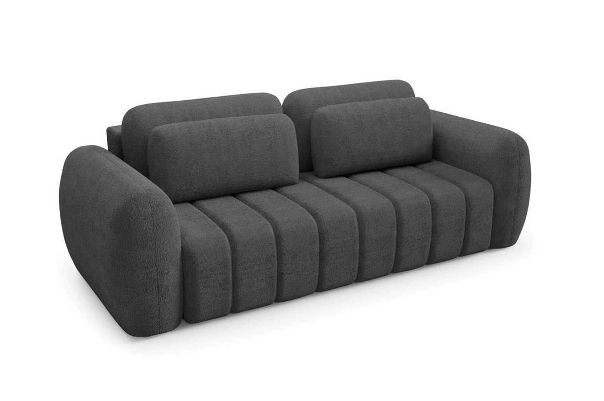 SCHLAFSOFA mit Bettkasten Premium Grau - Schwarz/Grau, Holz/Holzwerkstoff (266/95/110cm) - Furnisell