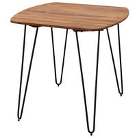 ESSZIMMERTISCH – Massivholz Braun 80x80x76 cm Modern abgerundete Ecken - Schwarz/Braun, Holz/Metall (80/80/76cm) - KADIMA DESIGN