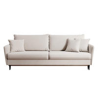 SCHLAFSOFA Volio Beige schwarzen Beinen - Beige/Schwarz, Textil/Metall (221/90/100cm) - Selsey