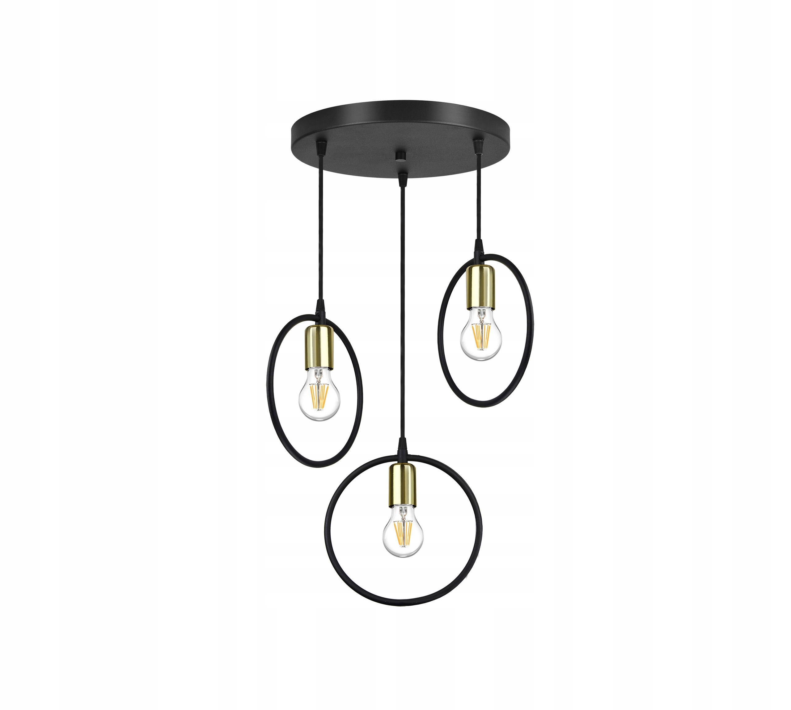 PENDELLEUCHTE RING - Goldfarben/Schwarz, Metall (30/30/80cm) - kiki design