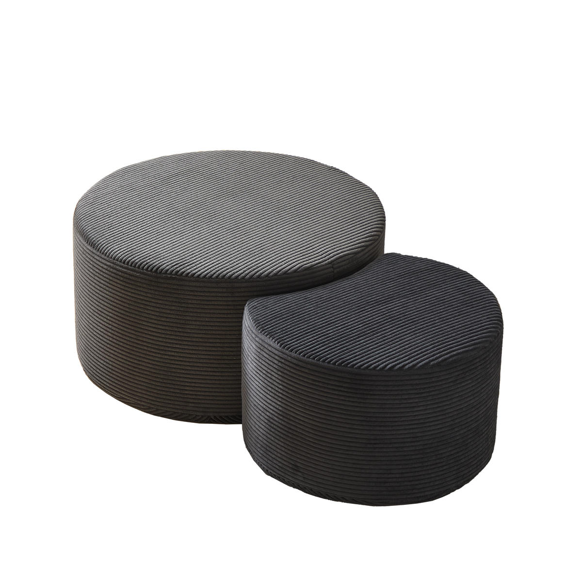 COUCHTISCH 84/28/28 cm 2-teilig schwarz aus Stoff mit rutschfester Unterseite - Schwarz, Holzwerkstoff (127/81/40cm) - OKMYHOME