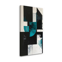 LEINWANDBILD 3D und geometrisch 50x100cm - Türkis, Textil (50/100cm) - Feeby