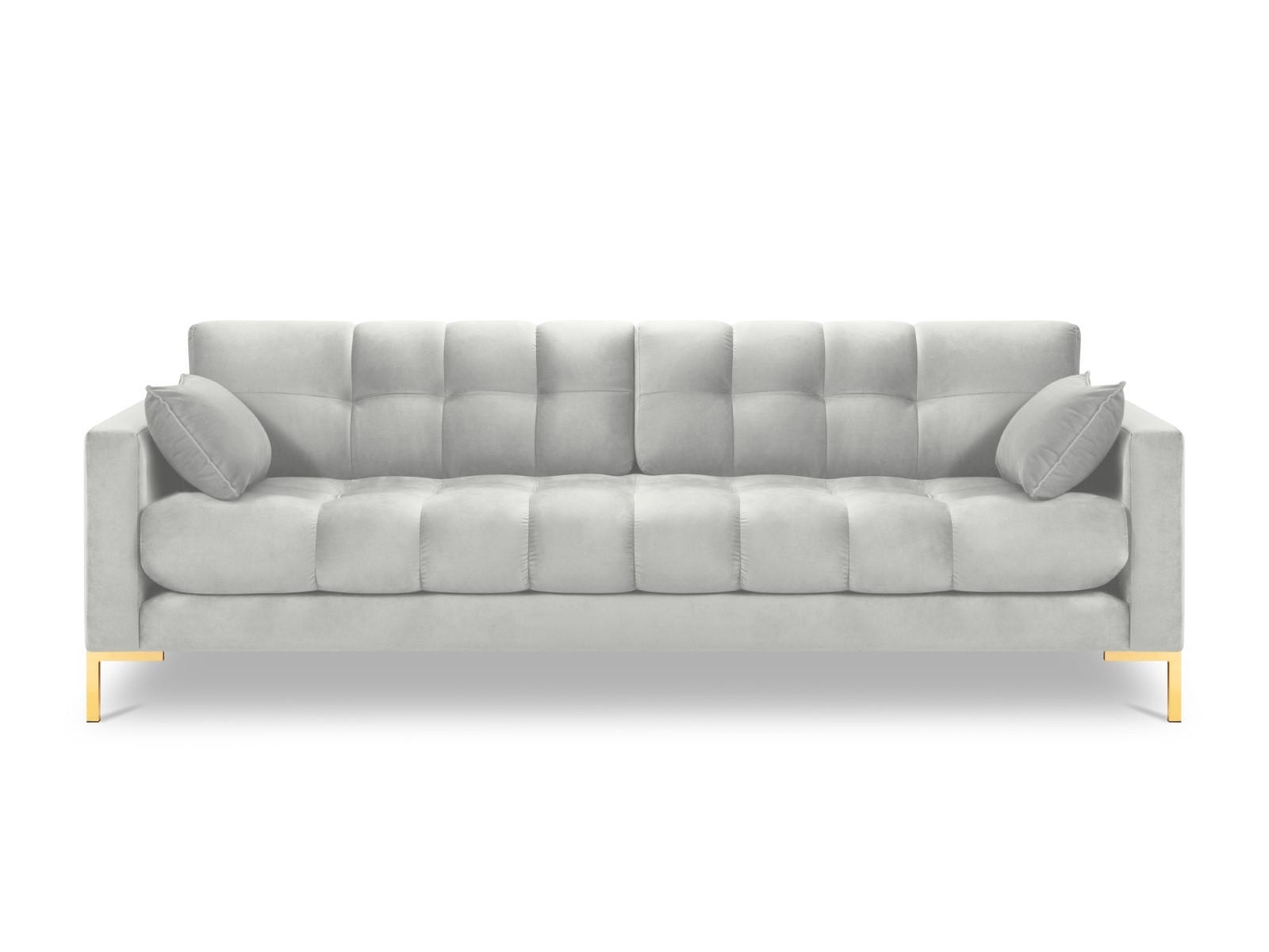 SOFA Mamaia aus Samt silber 4 Sitzplätze - Silberfarben, Textil (92/75/217cm) - Micadoni