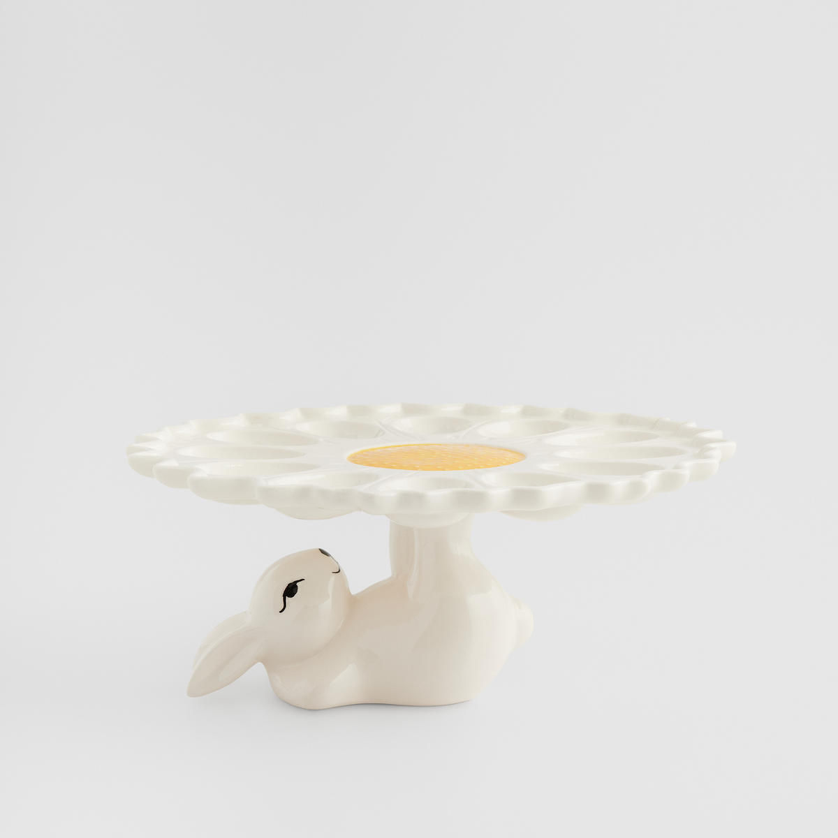 EIERPLATTE Flowerbuni - Weiß, Stein (25/11/25cm) - home&you