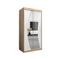 SCHWEBETÜRENSCHRANK 200/100/62 2-türig - Silberfarben/Weiß, Holz/Kunststoff (100/200/62cm) - Abiks Möbel
