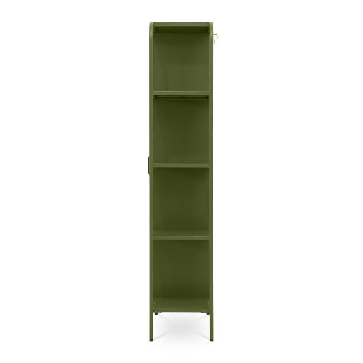 REGAL Industrielles aus olivgrünem Metallgitter mit 1 Tür und 4 Fächern - HERA - Grün, Metall (75/175/35cm) - Sicaan