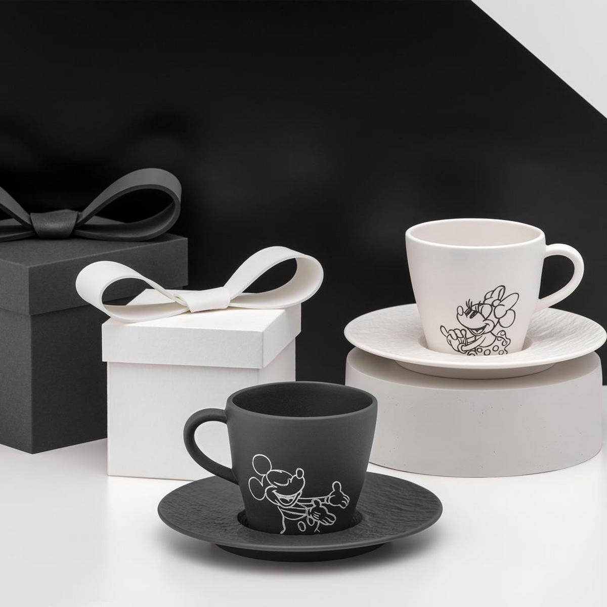 KAFFEE-UNTERTASSEN Manufacture Rock Blanc - Mickey Mouse weiß ø 15,4 cm 6er Set - Weiß, Keramik (15.4cm) - Villeroy & Boch