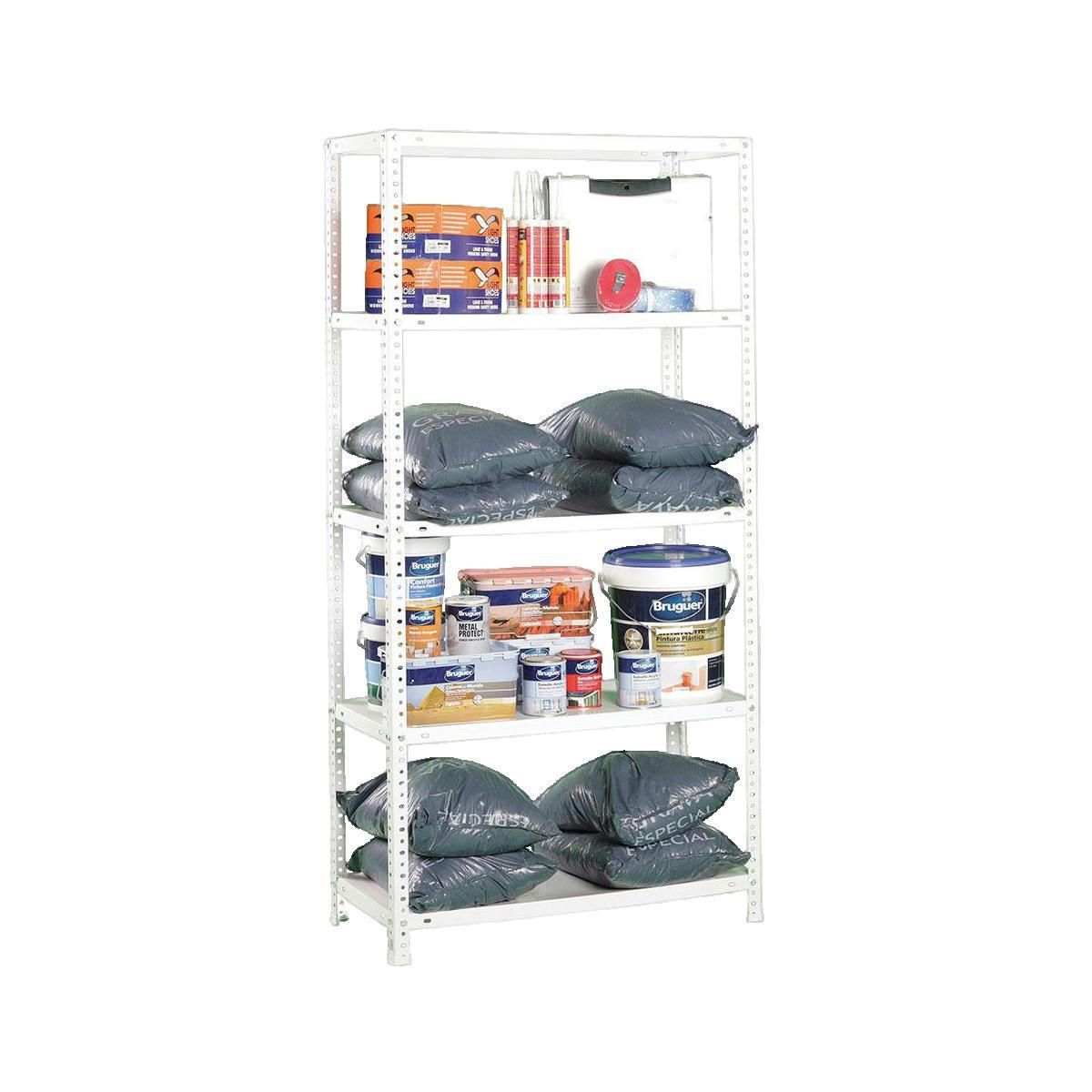 SCHRAUBREGAL PANDA | HxBxT 180x90x50cm | Fachlast 100kg | Weiß - Weiß, Metall (90/180/50cm) - Sonstige