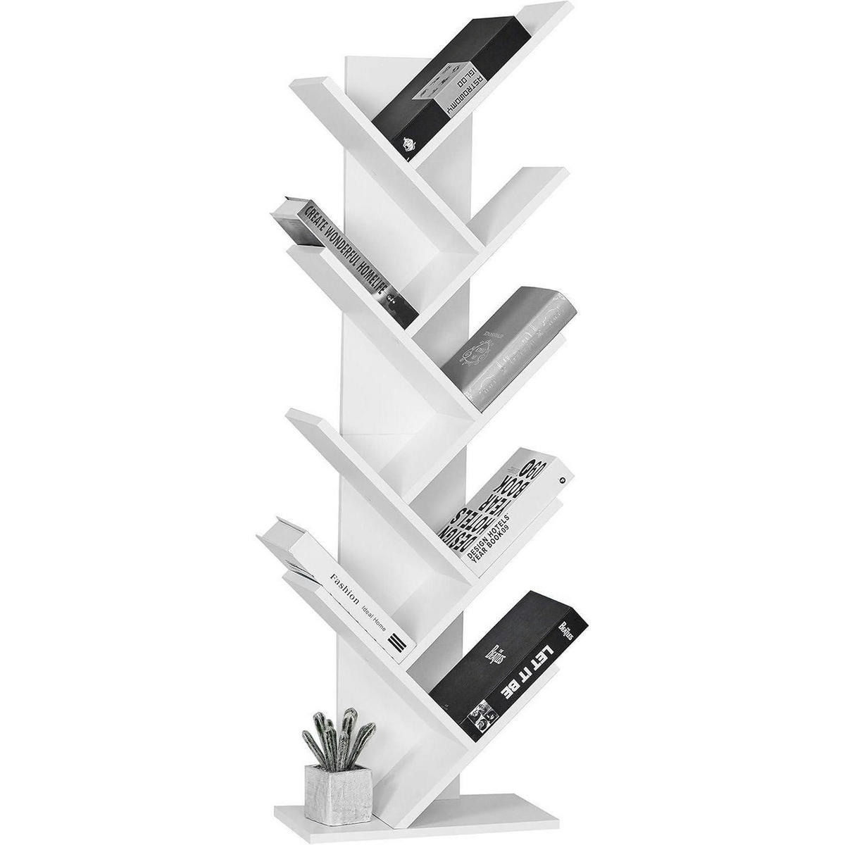 BÜCHERREGAL Baum weiß 40x127x20 cm - Weiß, Holzwerkstoff (40/127/20cm)