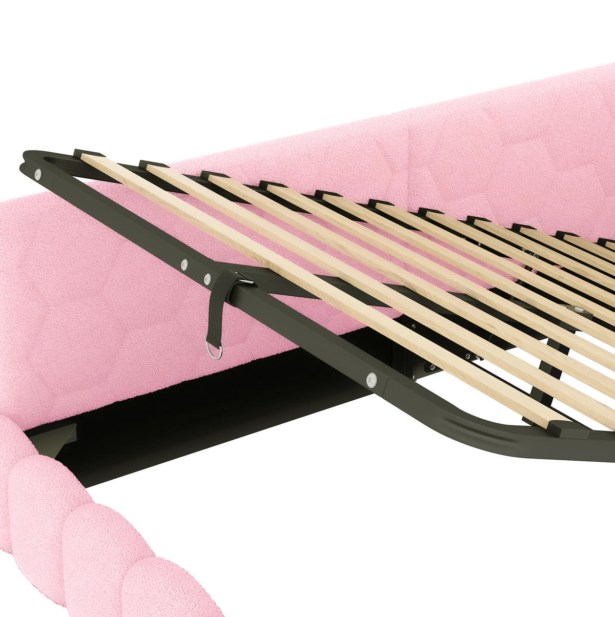POLSTERBETT 140/200 cm mit Bettkasten, LED-Beleuchtung und USB/Typ-C in Rosa - Rosa, Textil (140/200cm) - BEAOK