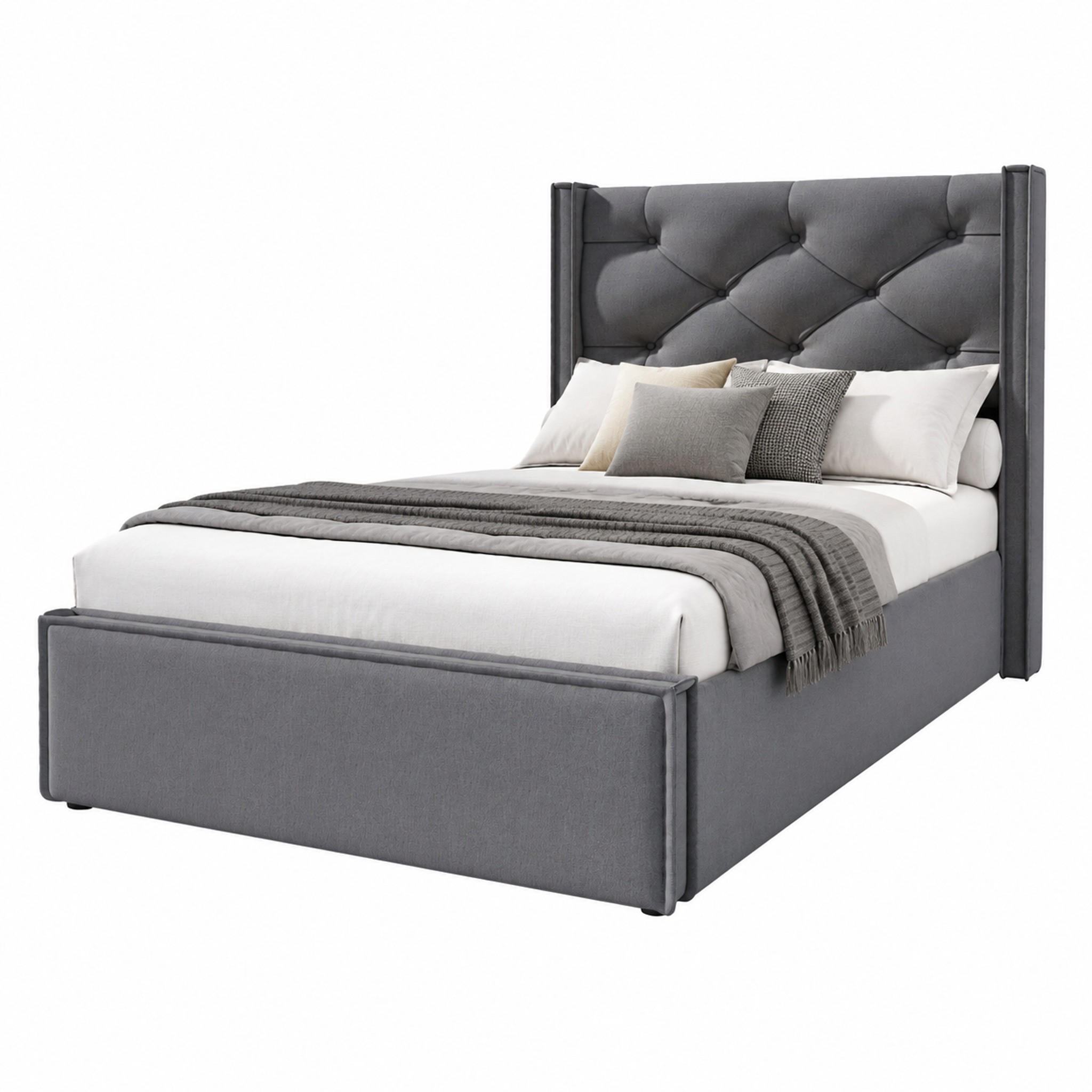 Beauniv Polsterbett Grau 90x200 cm