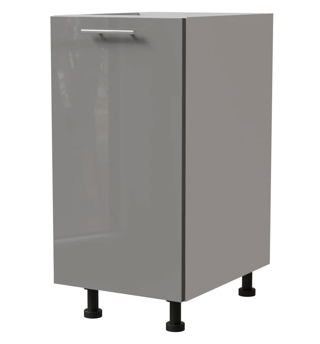 KÜCHENUNTERSCHRANK Essen D1D/40 Grau Hochglanz / Weiß Matt 40 / 50 / 82cm - Weiß/Grau, Holz/Holzwerkstoff (40/82/50cm) - Feldmann-Wohnen