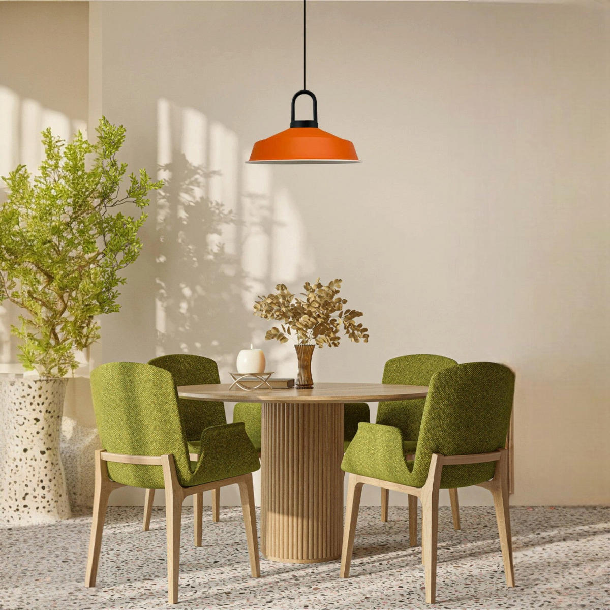 PENDELLEUCHTE SchwarzLocke - Orange, Metall (40/40/28cm) - Bamyum