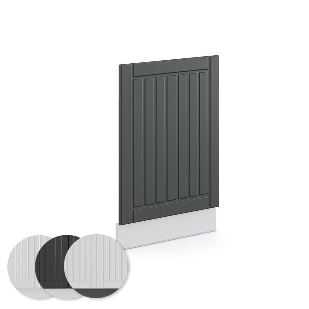 FRONTBLENDE Fame-Line Anthrazit Landhaus 45 cm ohne AP - Anthrazit/Weiß, Holzwerkstoff (45/67.4/1.6cm) - Vicco
