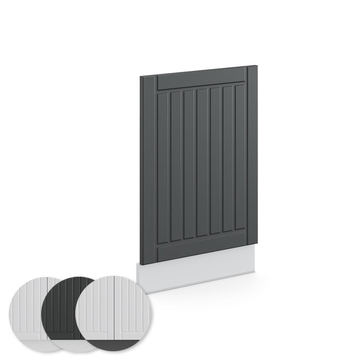 FRONTBLENDE Fame-Line Anthrazit Landhaus 45 cm ohne AP - Anthrazit/Weiß, Holzwerkstoff (45/67.4/1.6cm) - Vicco