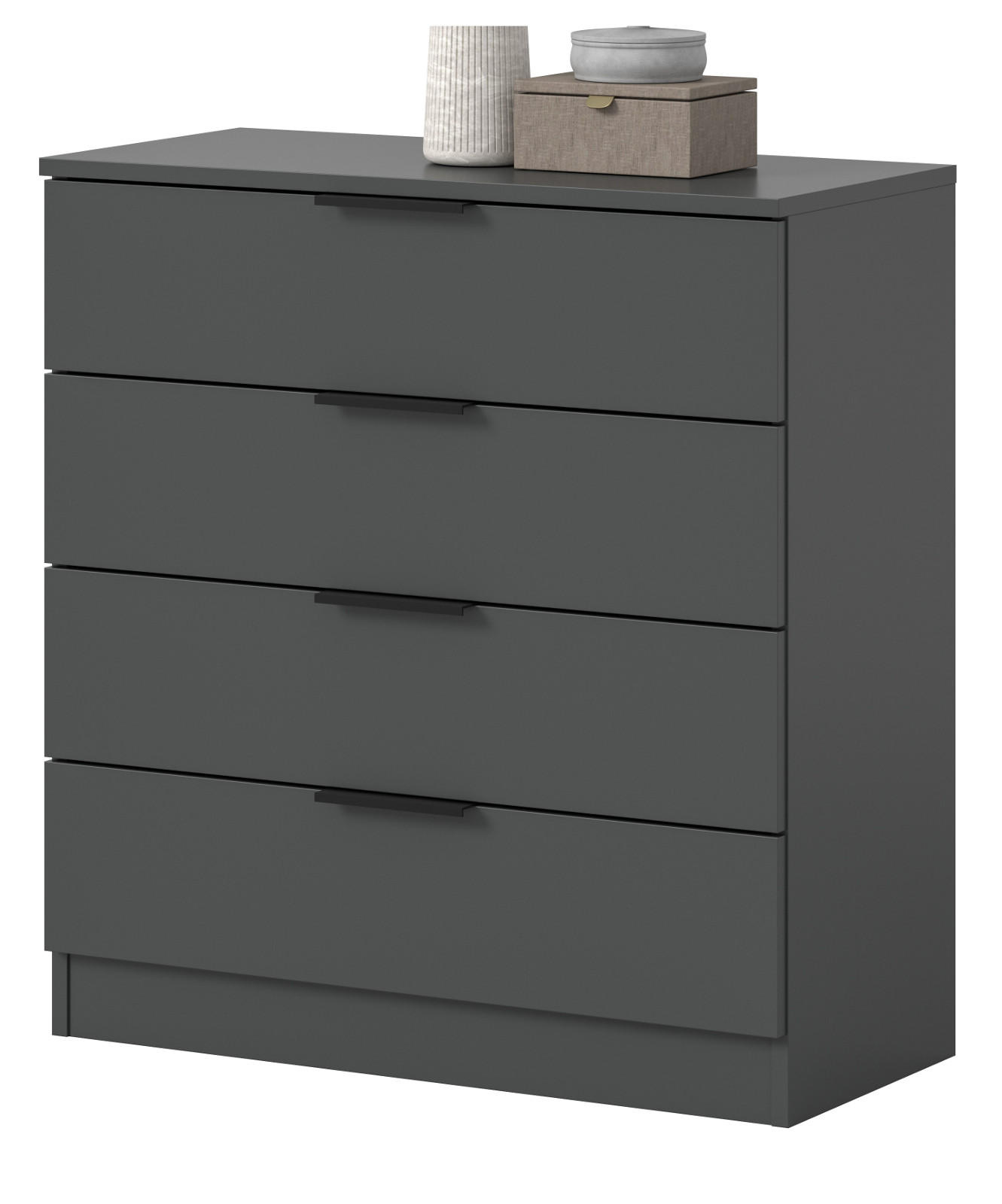 KOMMODE grau 74 x 80 cm, Schubladenkommode mit 4 Schubkästen - Grau, Holzwerkstoff/Metall (74/80/35cm) - Inn.Furn