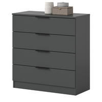 KOMMODE grau 74 x 80 cm, Schubladenkommode mit 4 Schubkästen - Grau, Holzwerkstoff/Metall (74/80/35cm) - Inn.Furn