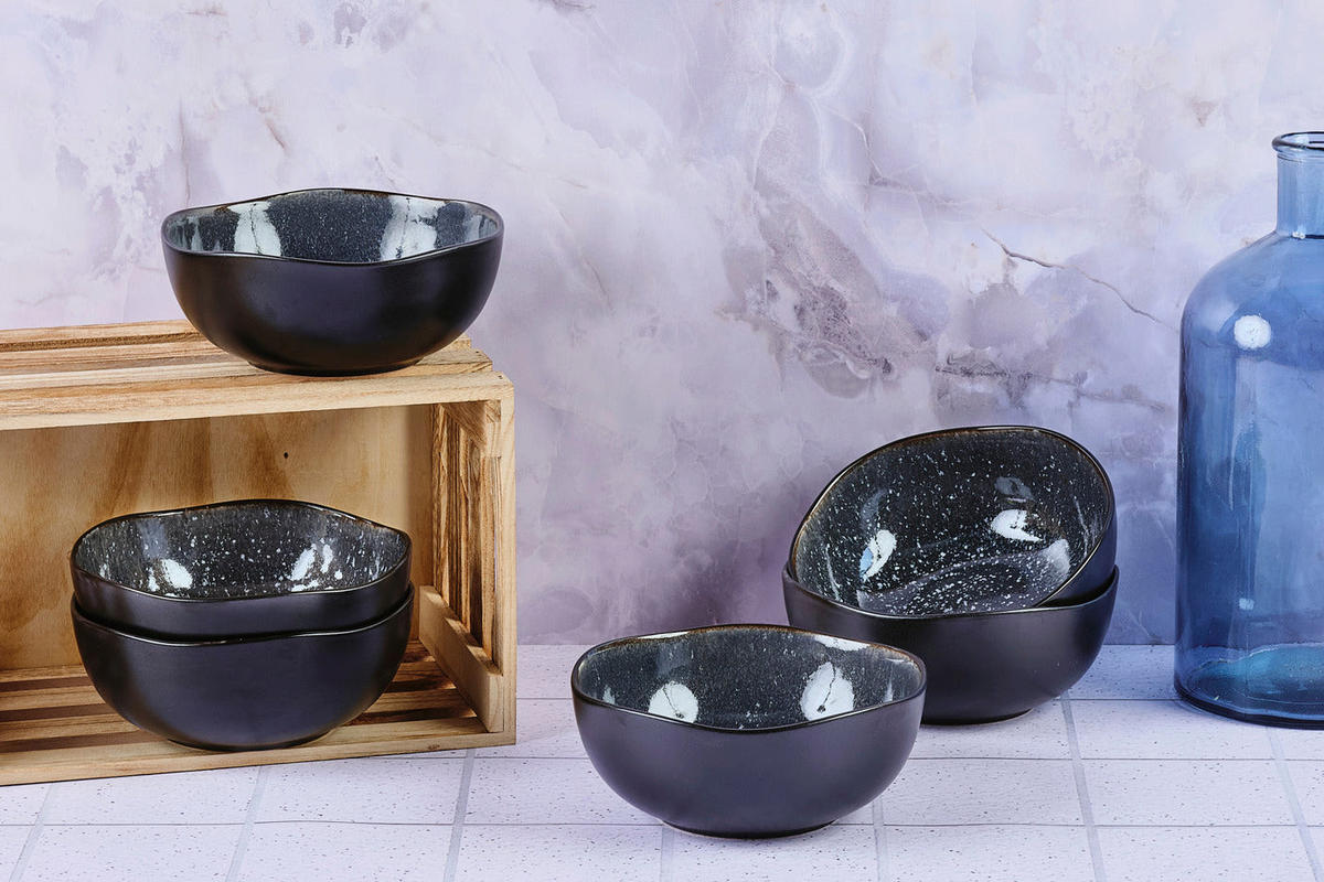 SCHALEN Iris Ø16,5cm - 6er-Set - Nachtblau - Blau, Keramik (16.5cm) - Björn