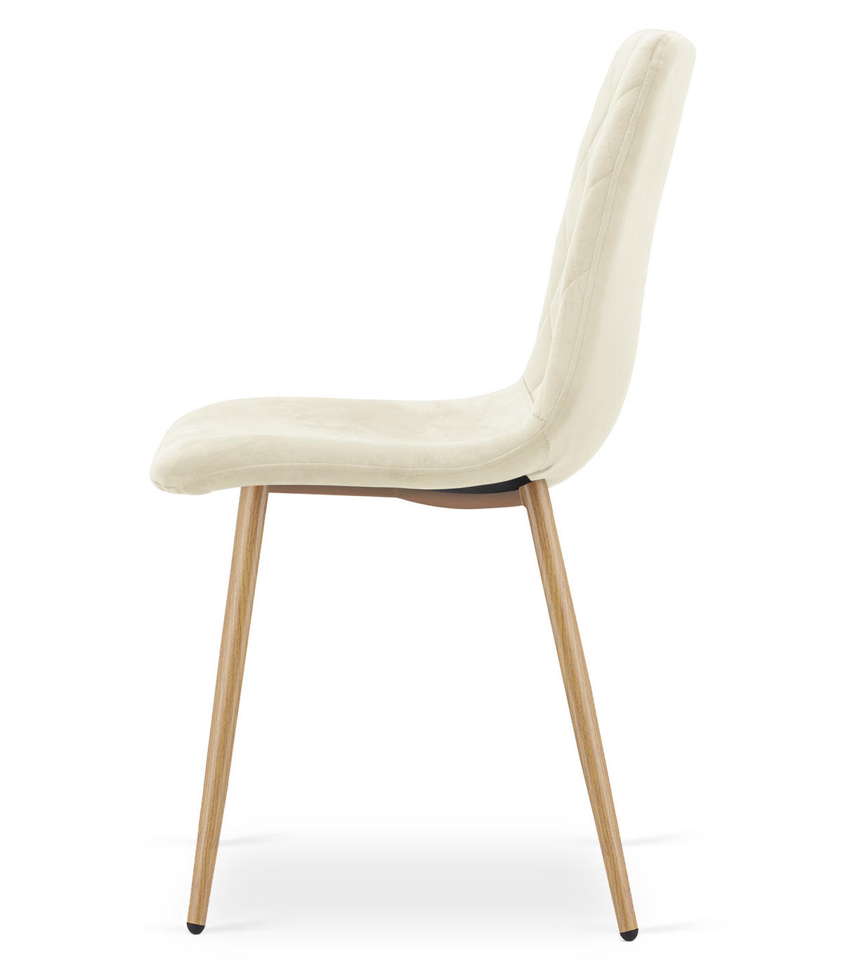 ESSZIMMERSTUHL 2-er Set TURIN hellbeige Sitzfläche, Beine in Holzfarbe - Hellbraun/Eichefarben, Textil (44.5/88.5/53cm) - Valora