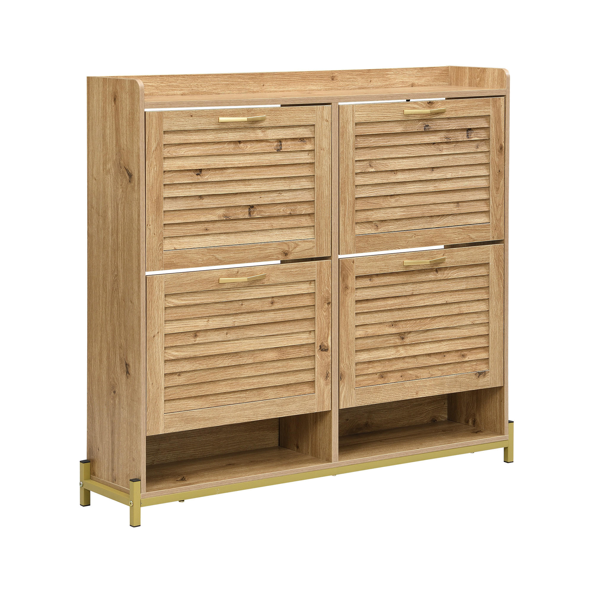 SCHUHKIPPER 109 cm in Holz-Optik - Naturfarben, Holzwerkstoff (108.5/100/24cm) - Urban Meuble