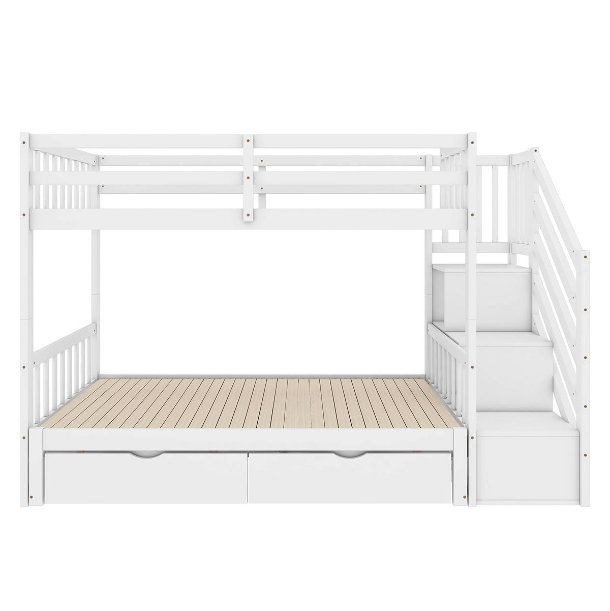 ETAGENBETT 90/200 cm in Weiß mit Ausziehbett und 2 Schubladen - Weiß, Holz (90/200cm) - Flora Grace