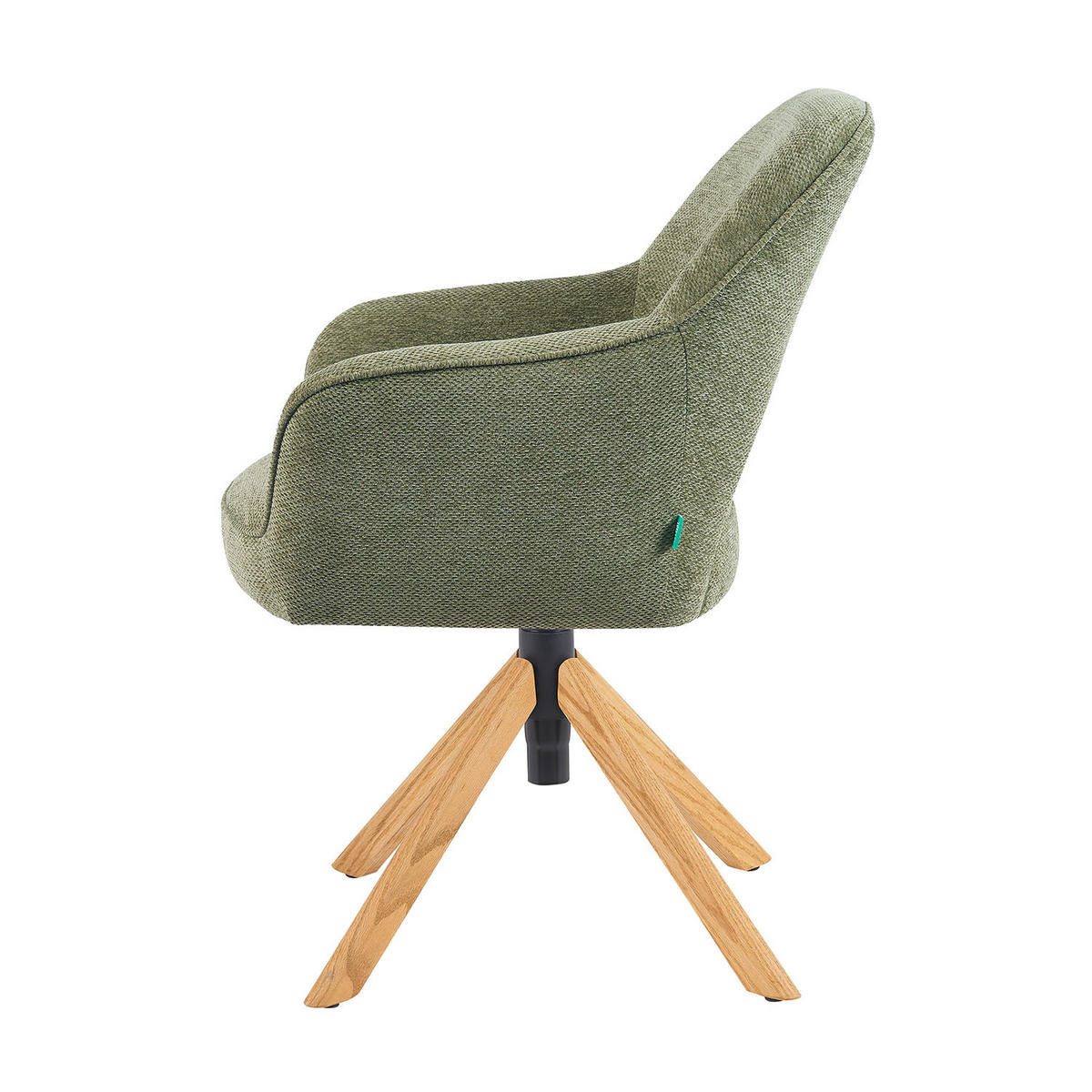 BÜROSTUHL Mika-Amia - Honigeiche/Grün, Eichenholz/Holz (60/88/65cm) - DUBI Möbel