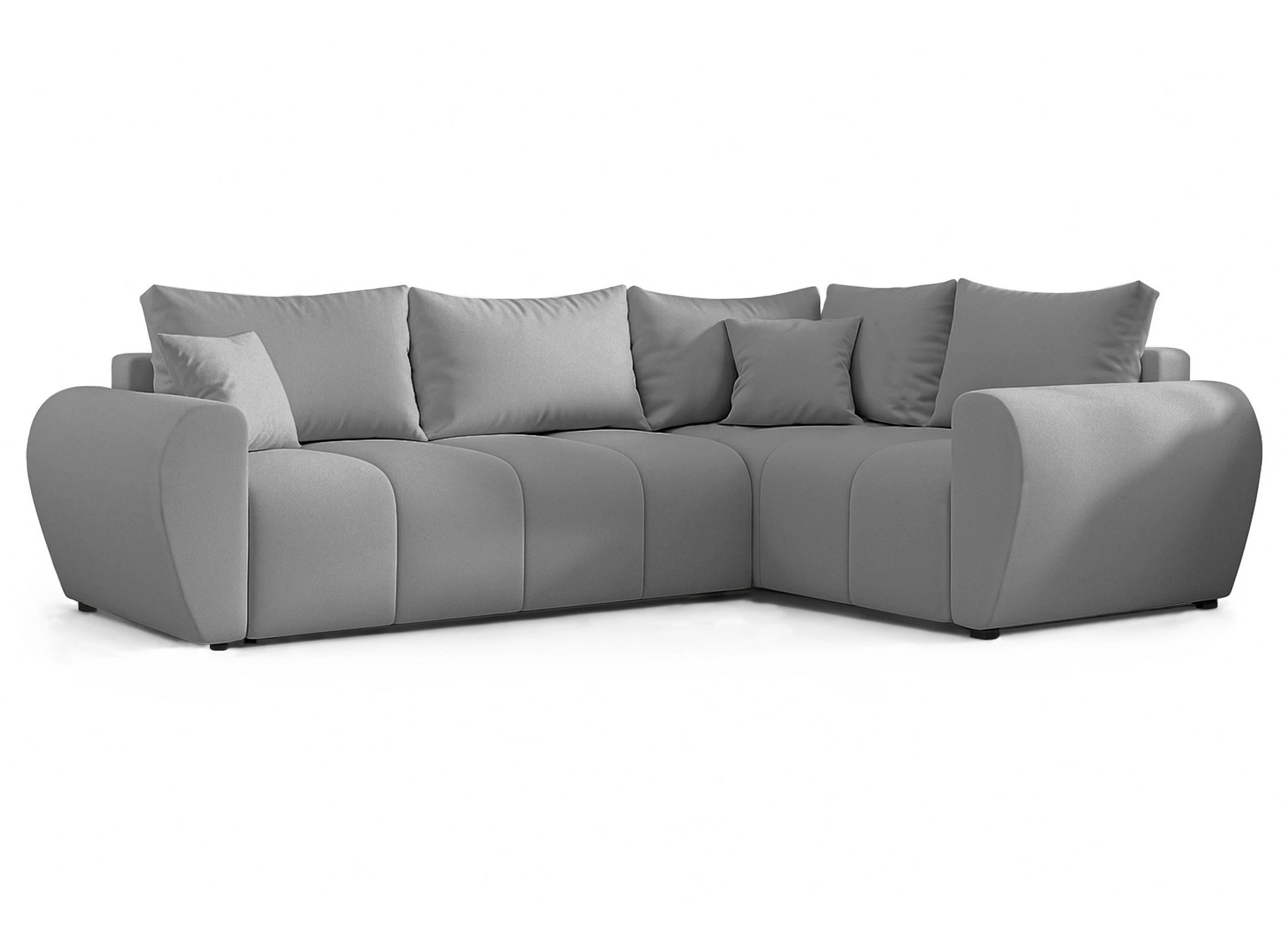 ECKSOFA L Form Malatya MAX Hellgrau 246/145/80 cm stilvolle mit Schlaffunktion R - Hellgrau/Schwarz, Kunststoff/Textil (235/175cm) - AX Living