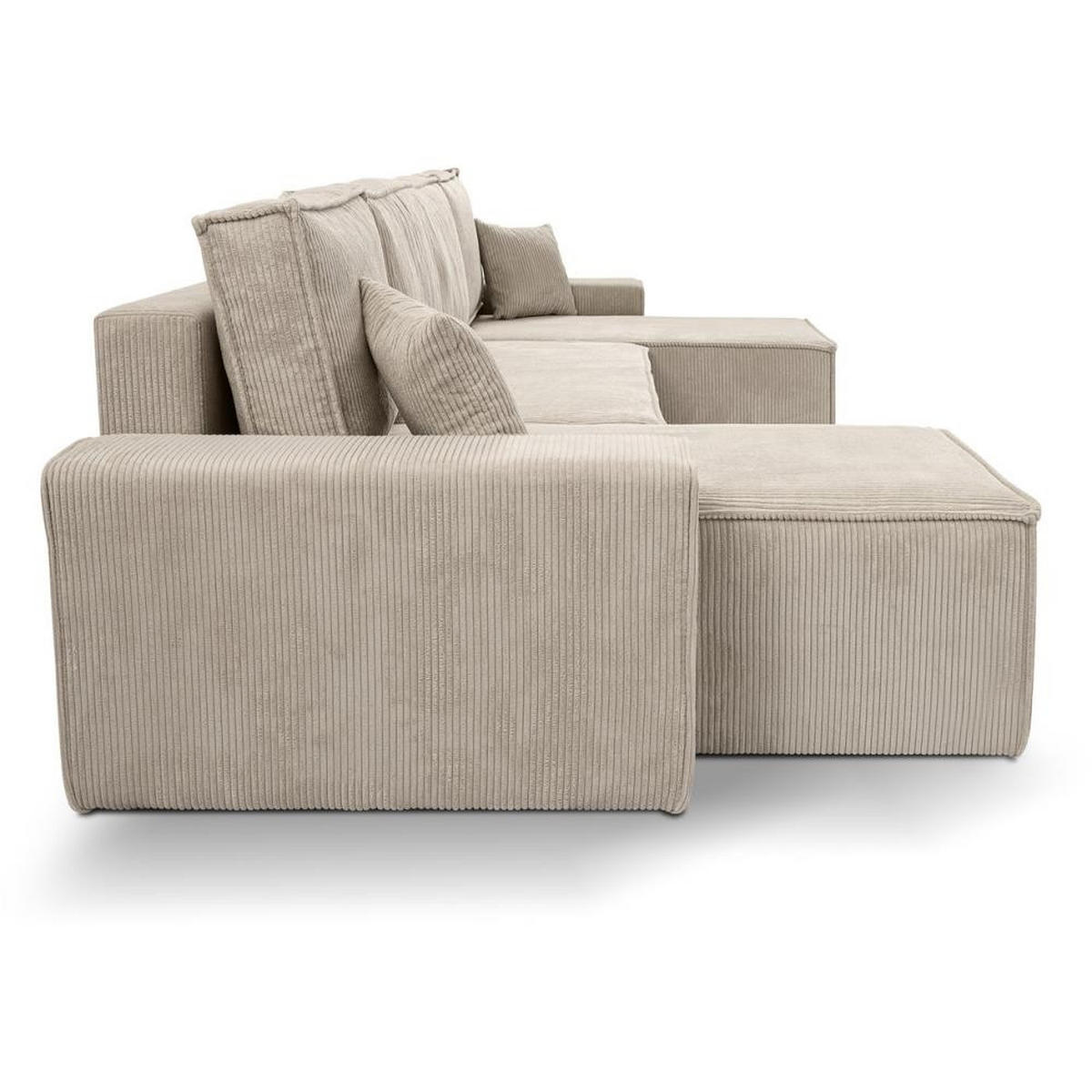 WOHNLANDSCHAFT Hektor U mit Schlaffunktion cappuccino - Beige, Textil (318/94/152cm) - Beautysofa