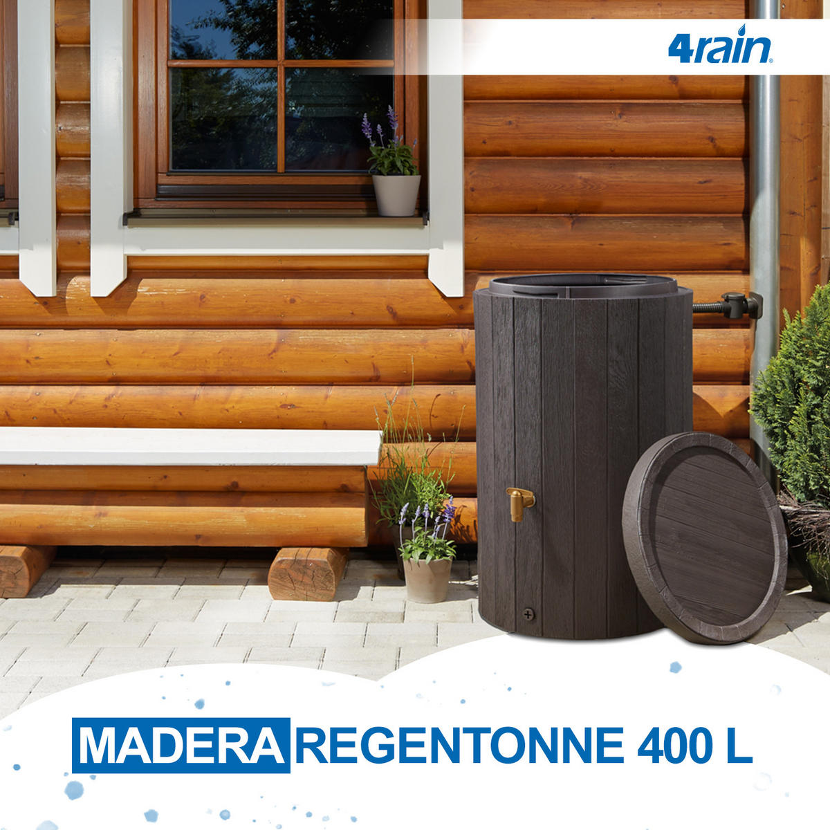REGENTONNE 400 L, braun - Braun, Kunststoff (71/104/71cm) - 4rain