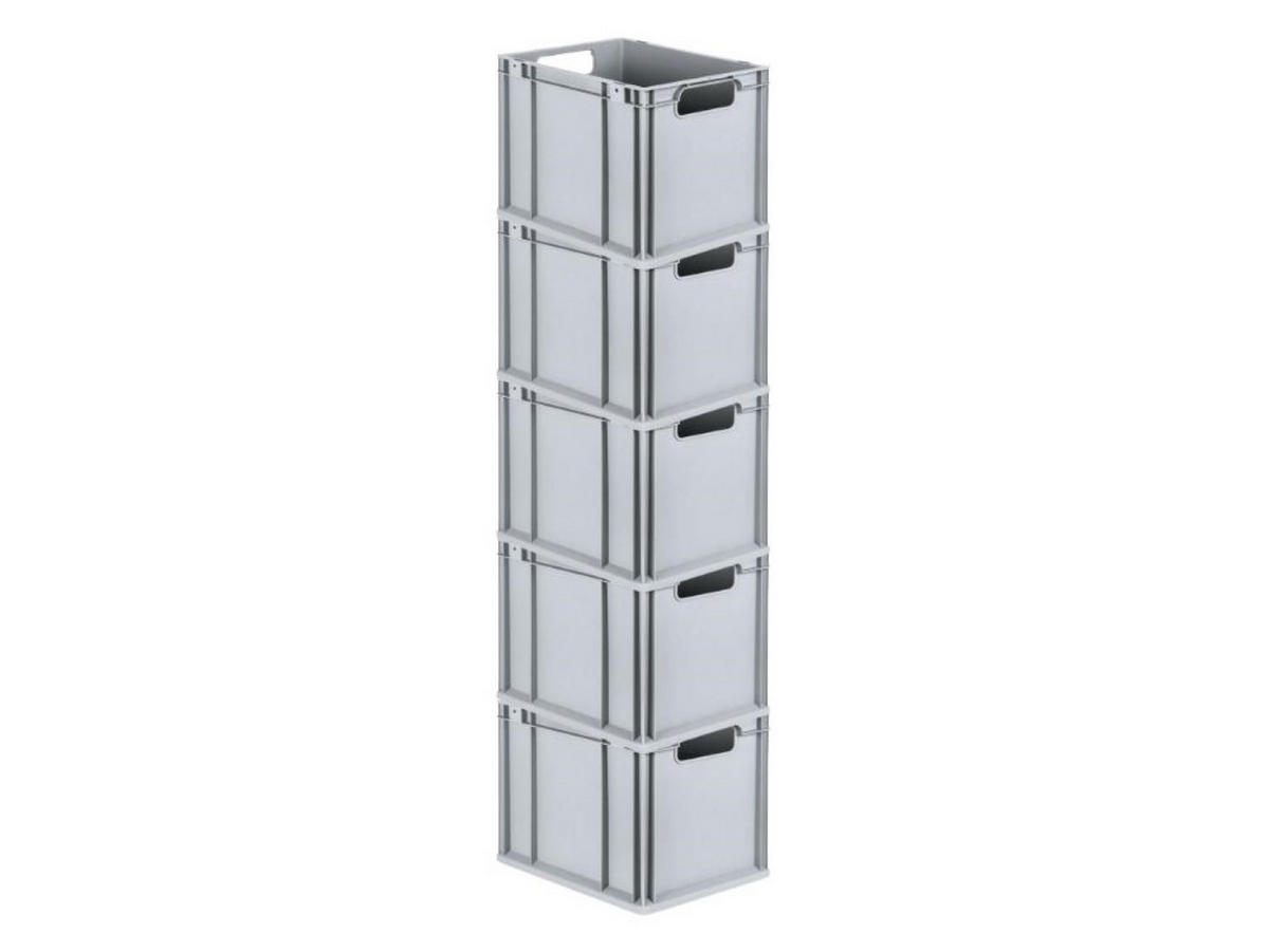 EUROBOX 5x Nextgen Economy Griffe Offen 32x30x40cm 30 Liter - Grau, Kunststoff (30/32/40cm) - PROREGAL
