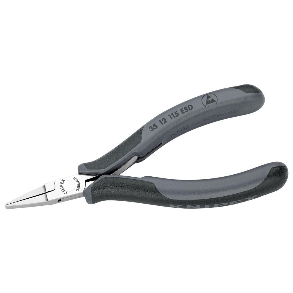 ELEKTRONIK-GREIFZANGE ESD, flach runde glatte Backen - Multicolor, Kunststoff (125/66/17cm) - KNIPEX