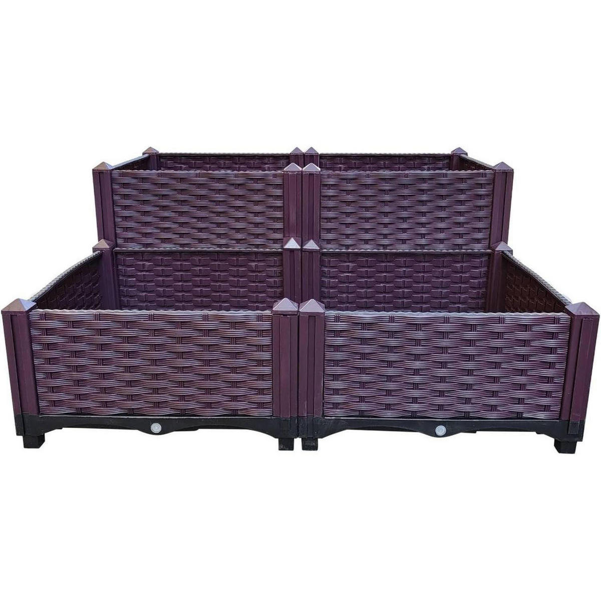 HOCHBEET 80 x 80 x 37 cm Kunststoff 4-teiliges Set - Bordeaux, Kunststoff (37/80/80cm)