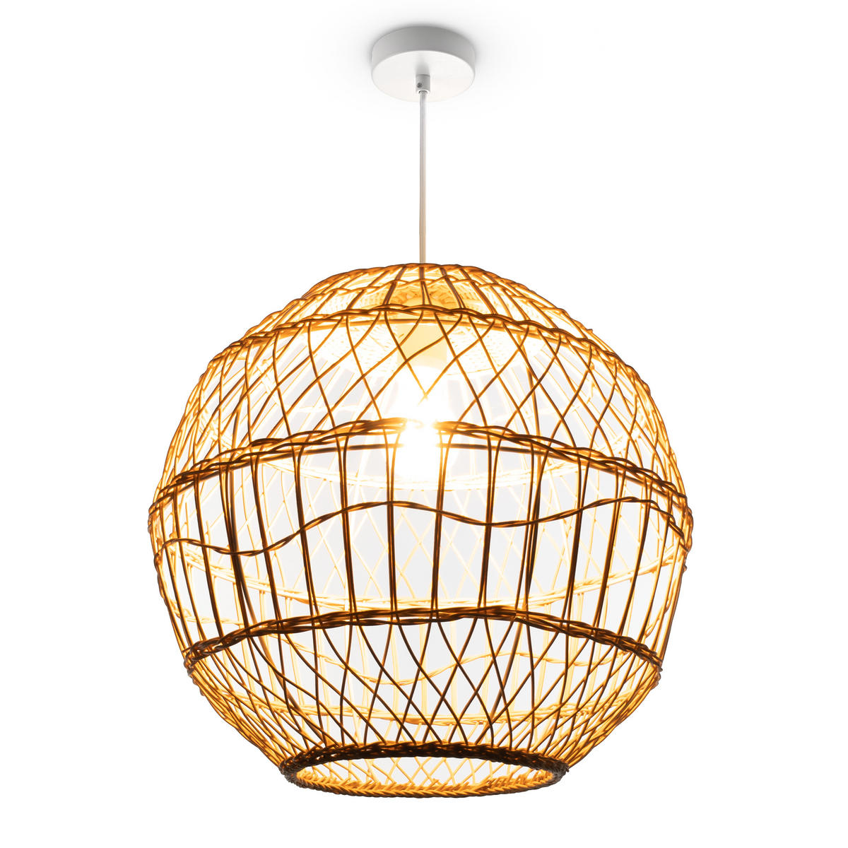 PENDELLEUCHTE Maite - Schwarz/Weiß, Metall (40/40/39cm) - Paco Home