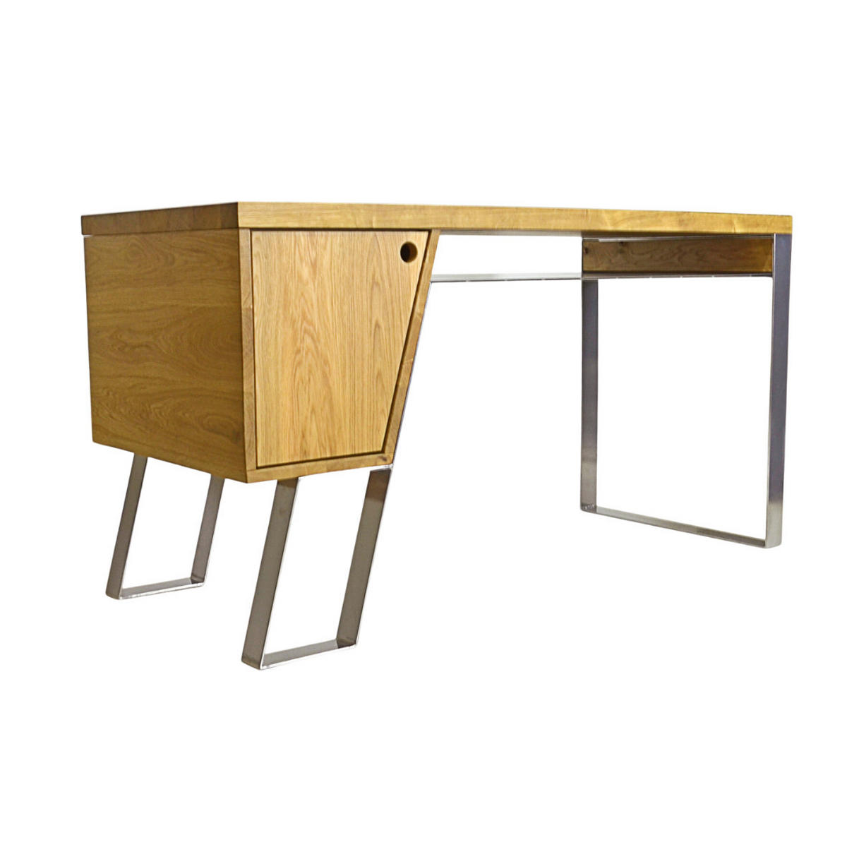 COMPUTERTISCH aus Eichenholz auf Metallbeinen fürs Büro BORA - Eichefarben, Holz (60/140/75cm) - Rawood Furniture