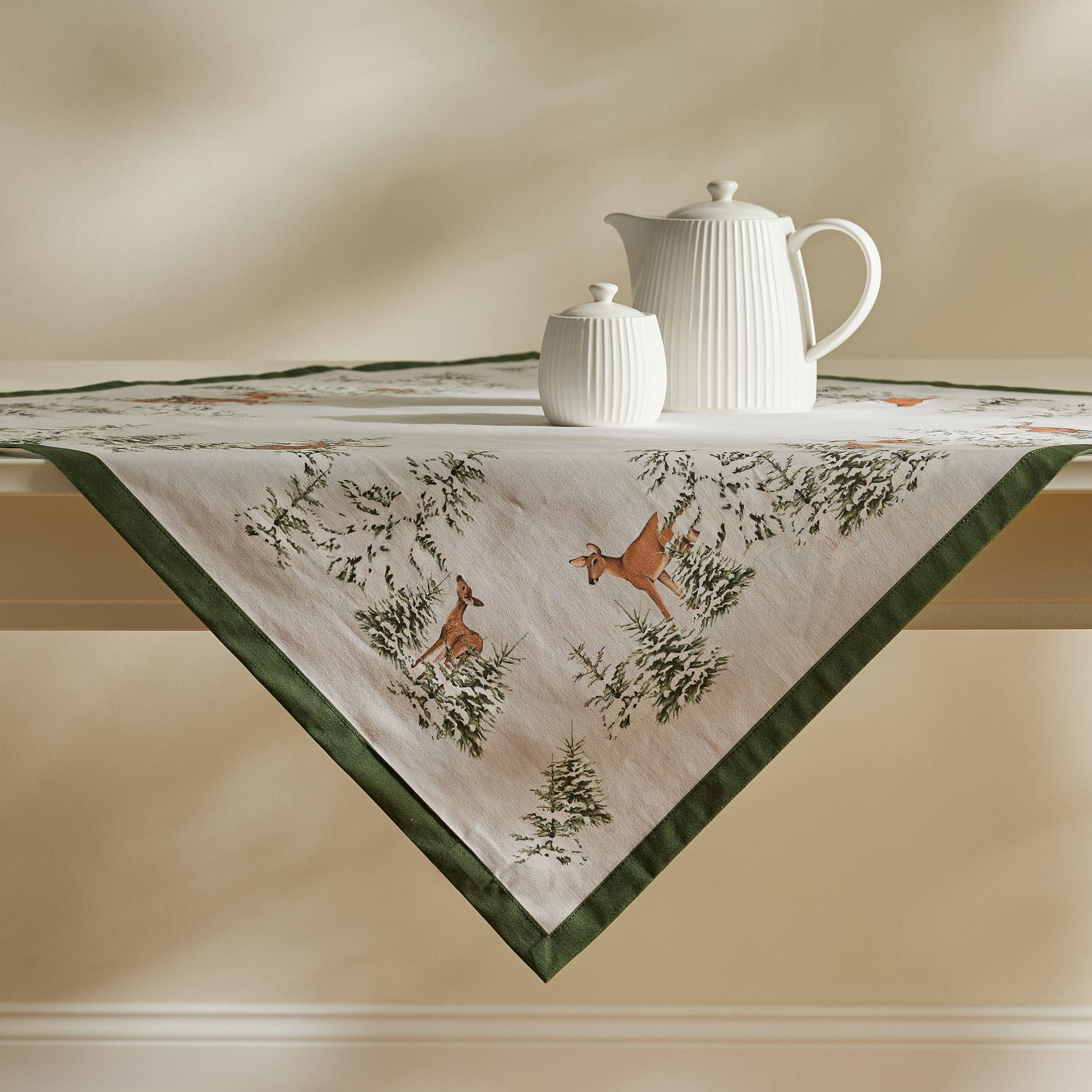 TISCHDECKE Weihnachten Hirvos, 80x80 cm, Hellgrau - Hellgrau, Kunststoff (80cm) - home&you