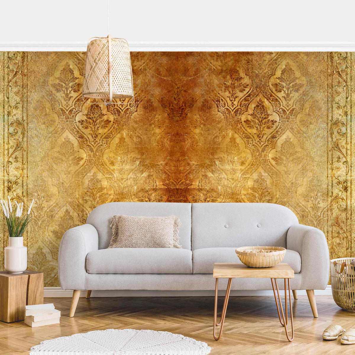 FOTOTAPETE The 7 Virtues - Faith 288/190 cm - Goldfarben, Papier (288/190cm) - Bilderwelten