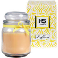 DUFTKERZE im Bonbonglas mit Deckel Vanille 70h - Beige, Glas (9/13cm)