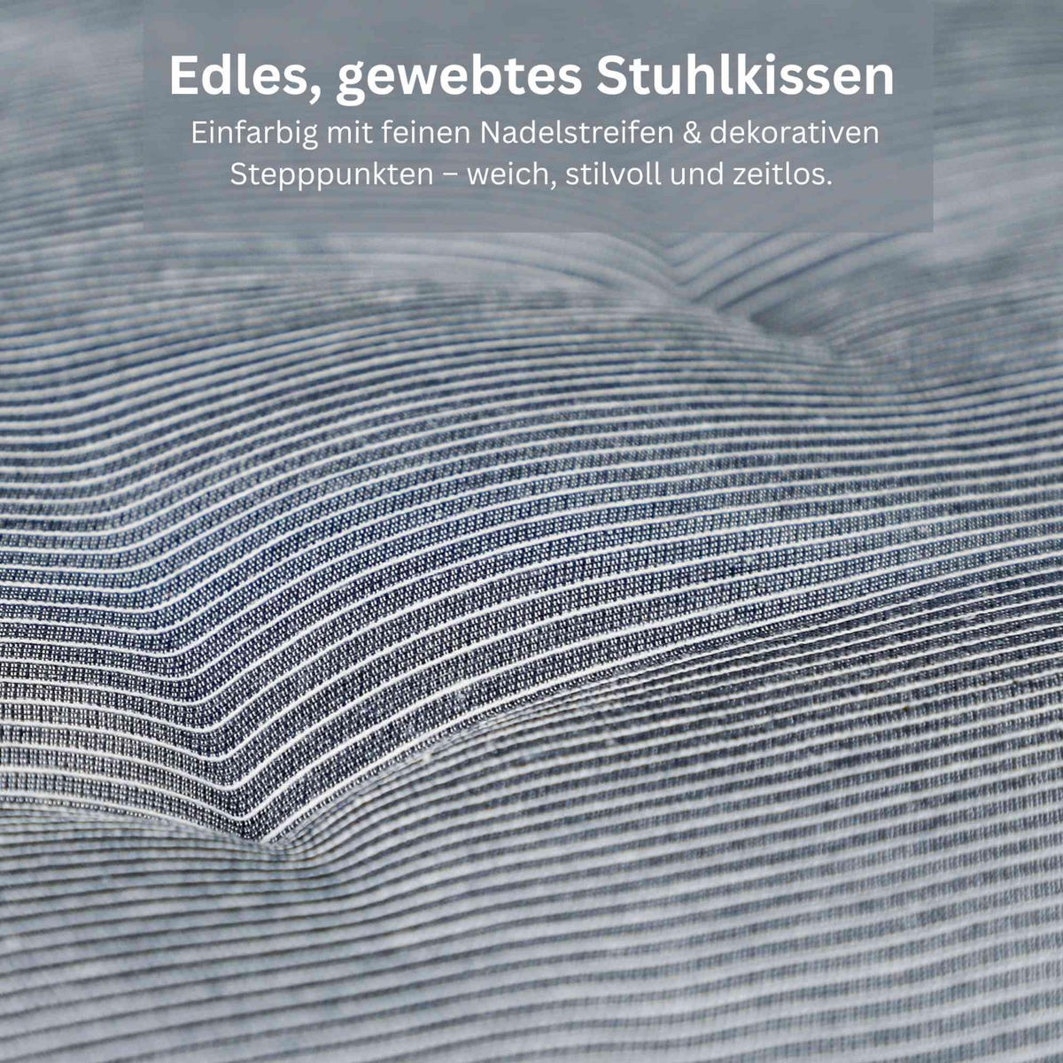 SITZKISSEN 2er Set Needlestripe blau - 40x40 cm - Blau, Textil (40/40/3cm) - Esprit