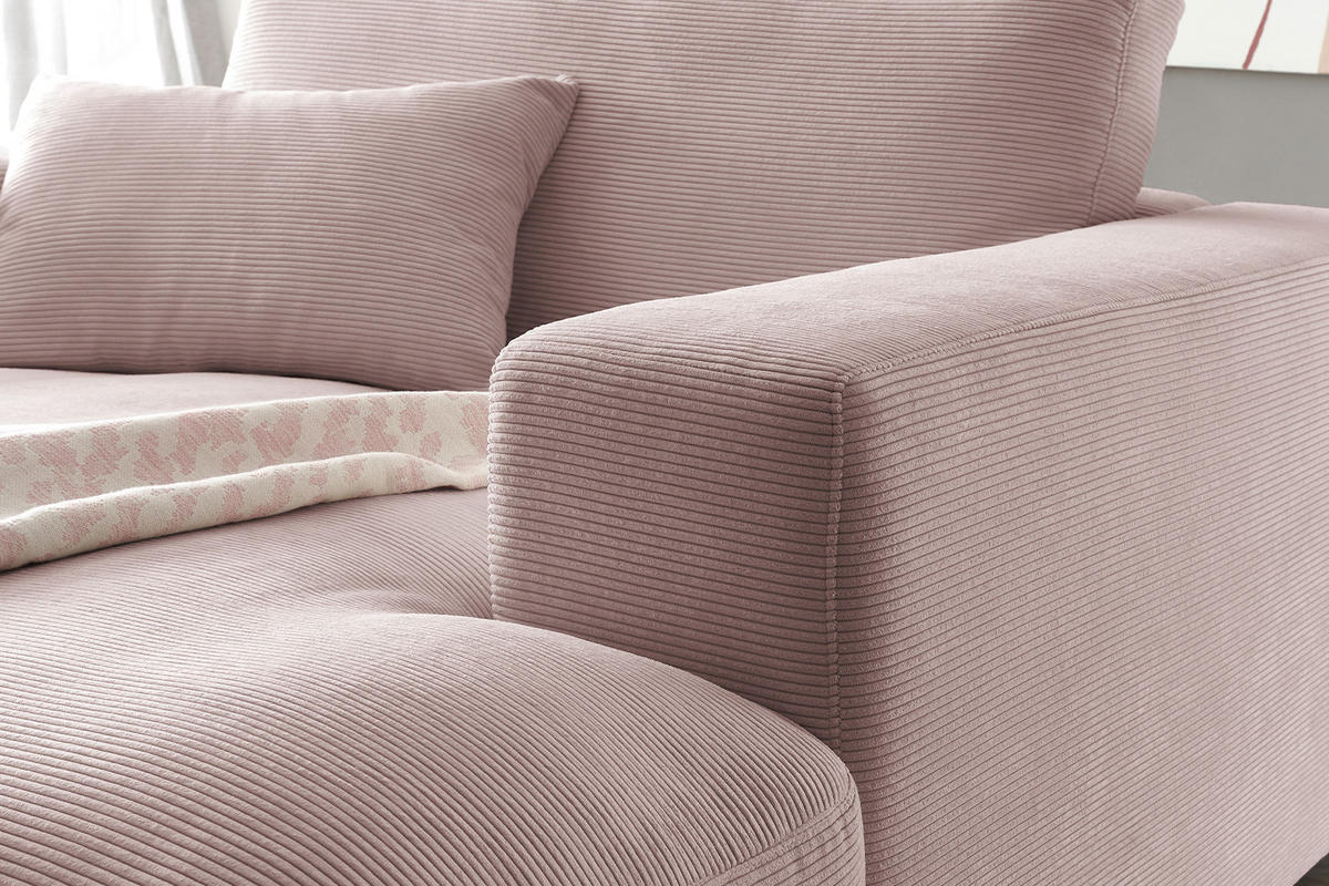 LONGSEAT MADELINE Pink Cord - Pink/Schwarz, Kunststoff/Textil (150/86/170cm) - KAWOLA