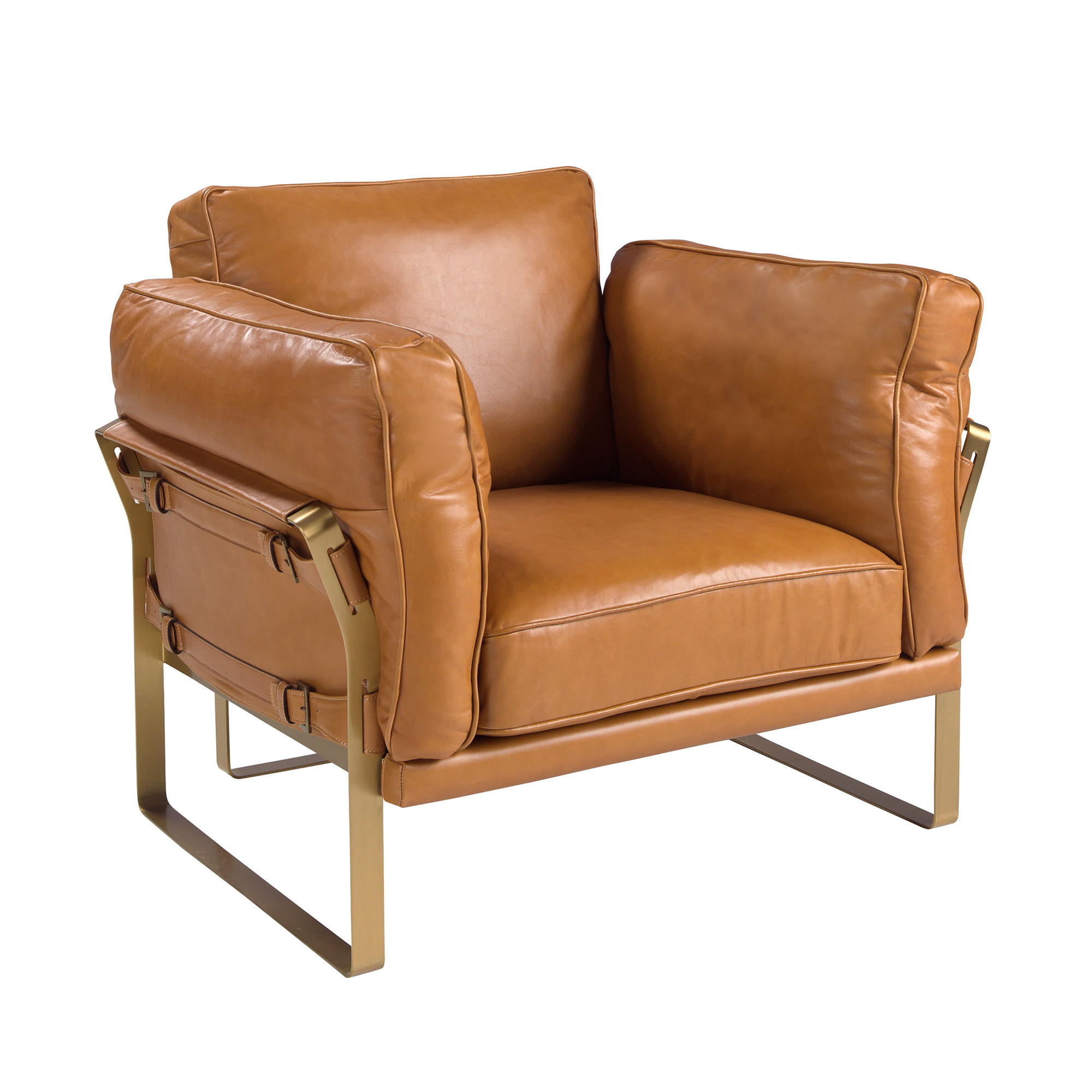 SESSEL Kamel Gold 97/88/82 - Braun, Leder (97/82/88cm) - ANGEL CERDA