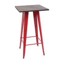 STEHTISCH INKL. HOLZ-TISCHPLATTE rechteck Rot - Rot, Holz (60/60/107cm) - MCW