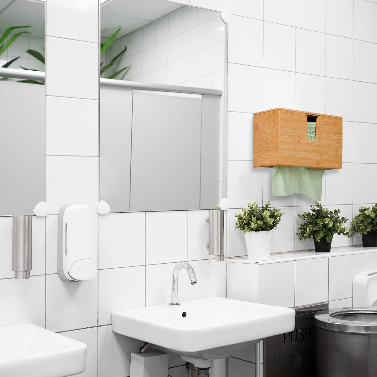 PAPIERHANDTUCHSPENDER - Hellbraun, Holz (27/17/13cm) - Relaxdays