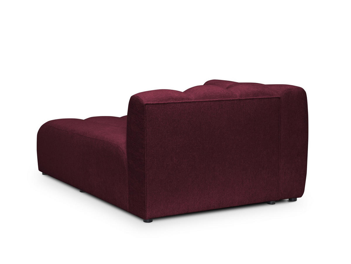 SOFAELEMENT Links Chenille Stoff Rot - Bordeaux/Schwarz, Holzwerkstoff/Kunststoff (179/70/113cm) - Makamii